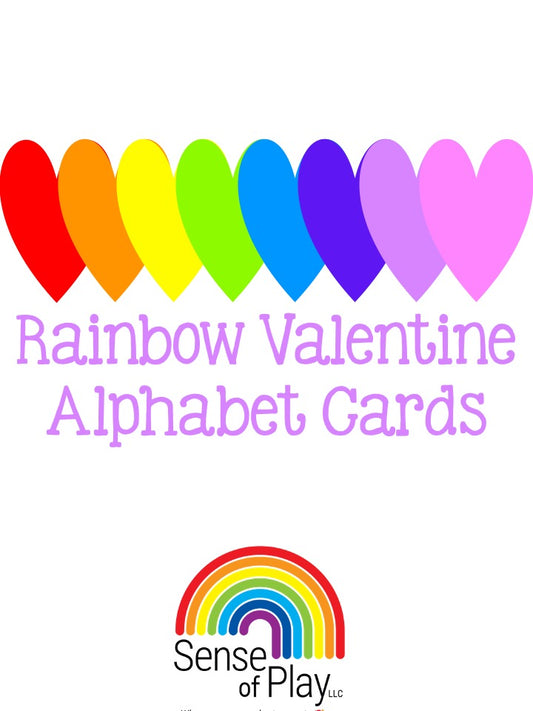 Rainbow Valentine Alphabet Cards